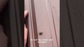 Metal roof leak. Don’t lay metal over shingles. #roofing #metalroofing #roofleak #hireaprofessional