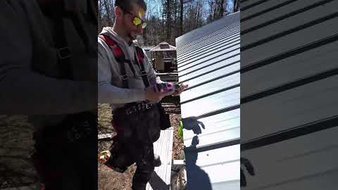 installing metal roofing #diy #construction #roofing