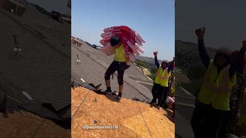 Roofer tests OSB VS plywood starts with OSB… #roofing #construction #safetyfirst