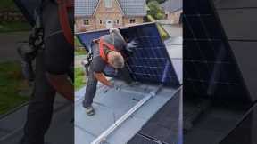 #Solar Installation on a Roof ☀️💪 - Subscribe for more!