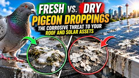 Fresh vs  Dry Pigeon Droppings The Corrosive Threat to Your Roof and Solar Assets